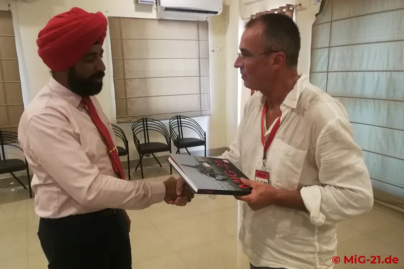 With a copy of my MiG-21 book I thank IAF press officer Wing Commander Jaideep Singh for allowing me to …