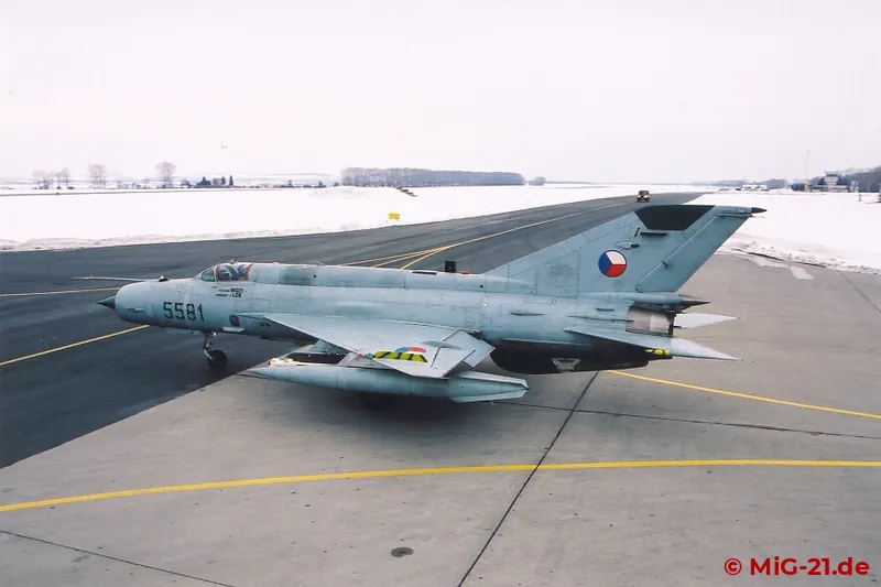 Once a day the QRA takes off for a training flight. The MiG-21MFN shown here was the last MiG-21 upgraded by …