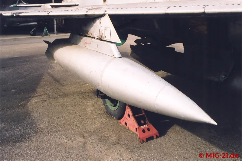 Fitted to the MiG-21PF shown in the museum is this pod of yet unknown purpose.
