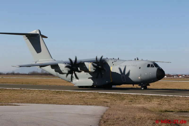 ... a Belgian A400M takes off on one of the regular arms transports for Ukraine.