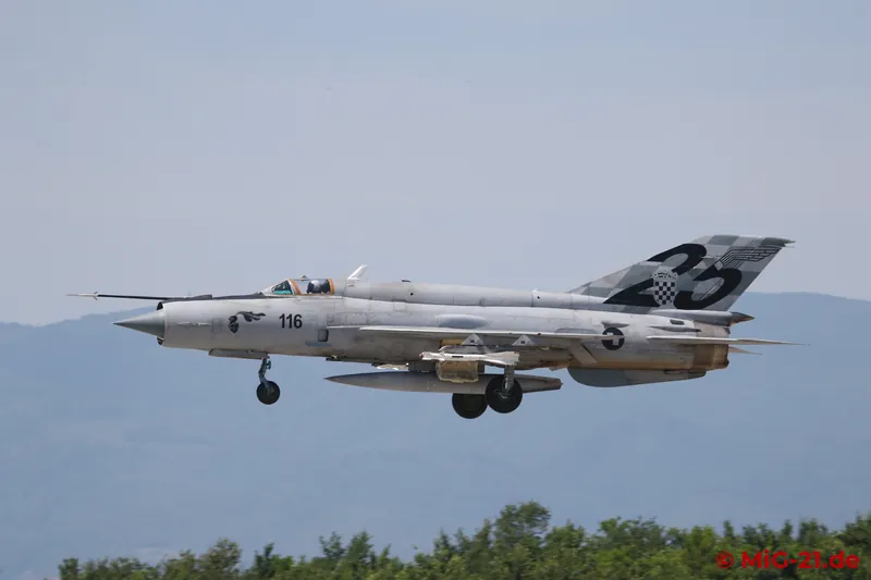 The top 3 of my most photographed MiG-21s: the Croatian 116 landing at Zagreb in 2021, ...