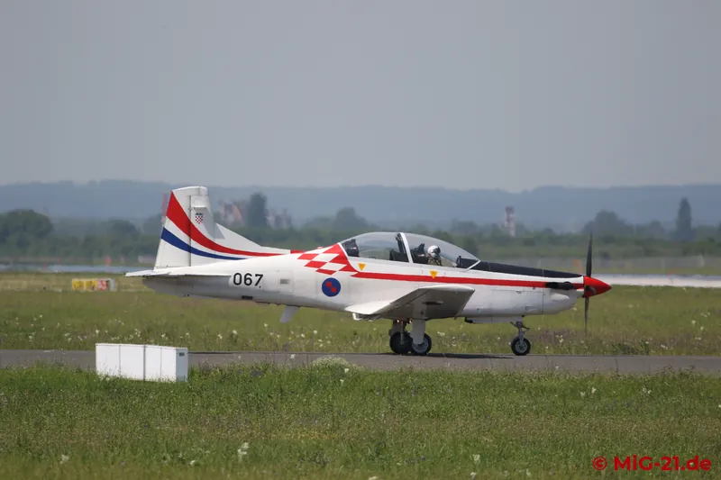 The "interval programme" is provided by a PC-9 making a short test flight ...