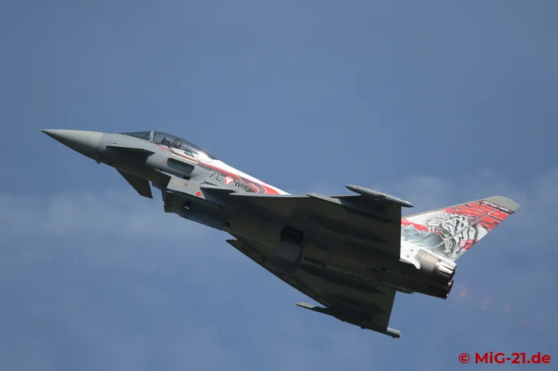 The Austrian Eurofighter really let it rip in the truest sense of the word, flying large parts of its display …