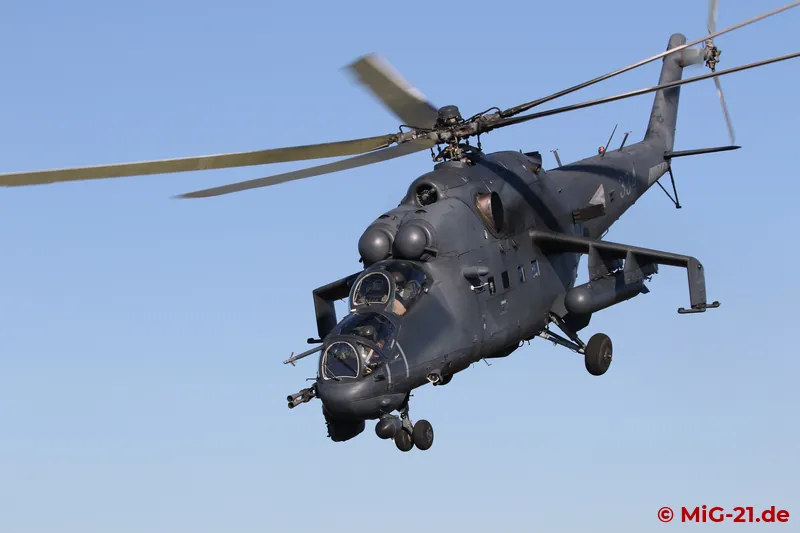 The Mi-24 makes some photogenic approaches, ...