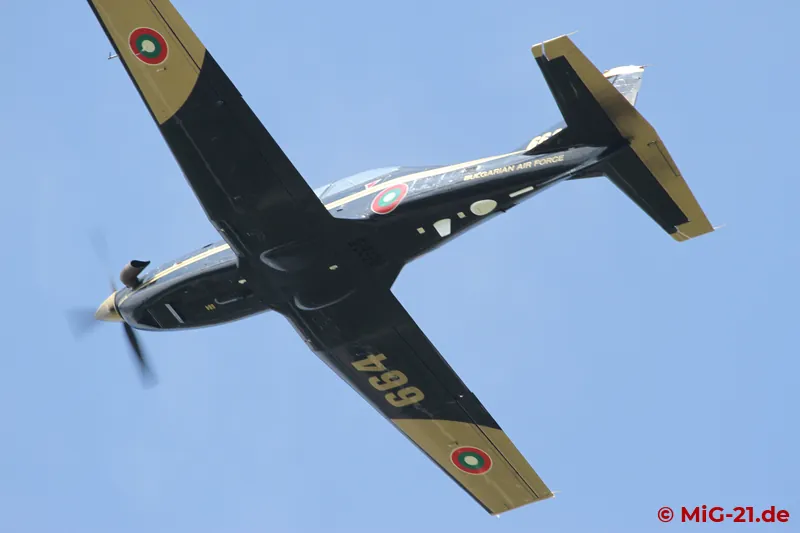 ... PC-9 took off for the flight home in brilliant sunshine.