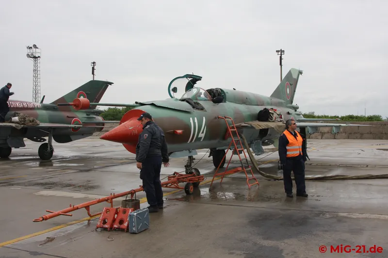 ... MiG-29 during the spectacular display by today's Bulgarian President Rumen Radev in Sofia 2014 and ...