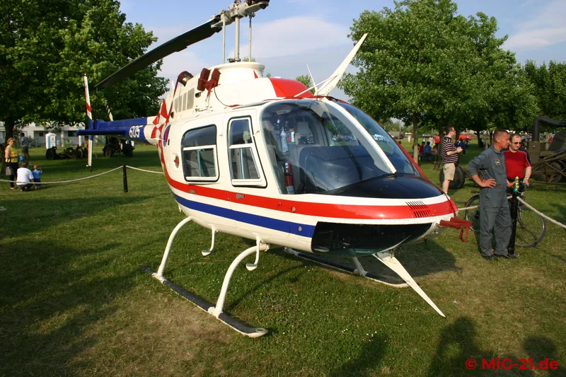 A Bell 206 was among the static exhibits ...