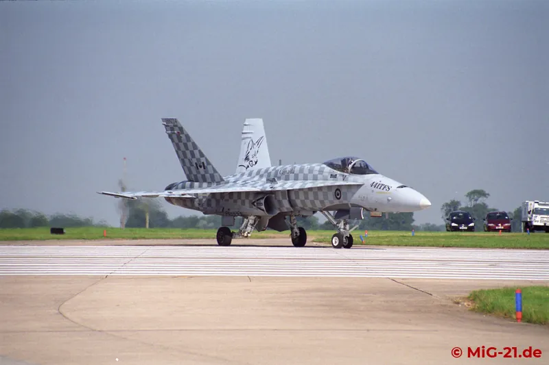 Special colour schemes were shown, among others, on a Canadian F-18 and ...