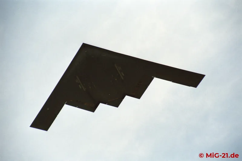 The B-2 only came by for a short flypast, ...