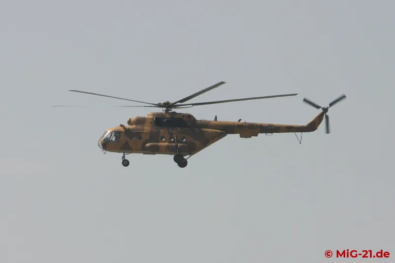 Two Mi-171 dropped parajumpers in front of the main tribune.