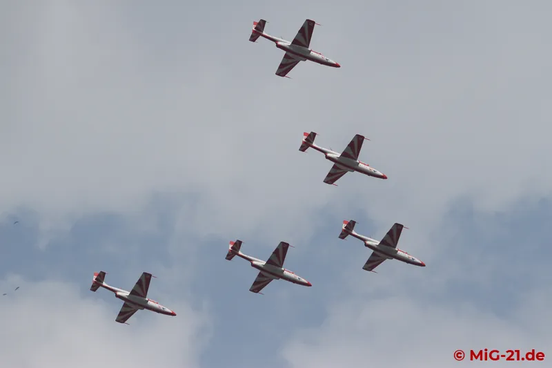 The red and white Iskras of the aerobatic team of the same name had opened the flypast and – unlike most …