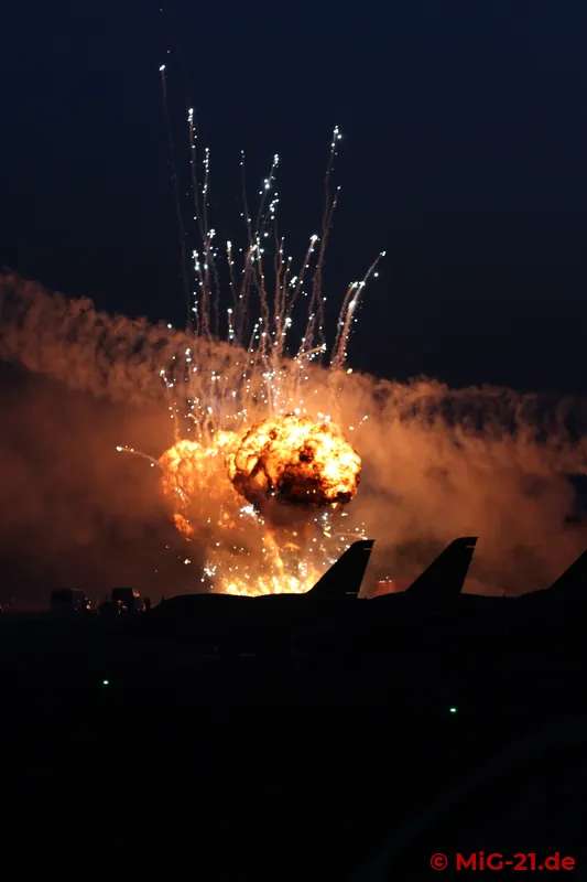 ... powered aerobatics with fireworks on the ground and finally ...
