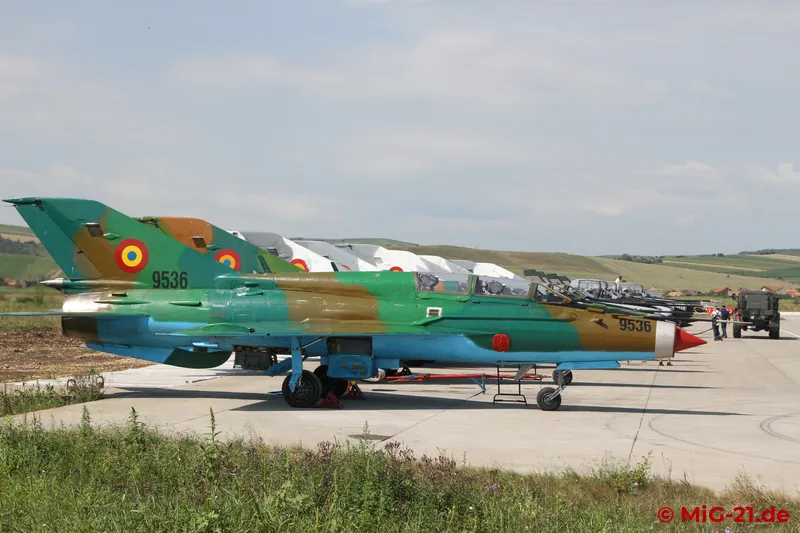 The countries from which I have seen the largest number of different active MiG-21s are Romania, ...