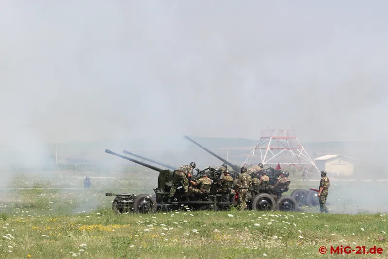 ... were "repelled" by anti-aircraft artillery ...