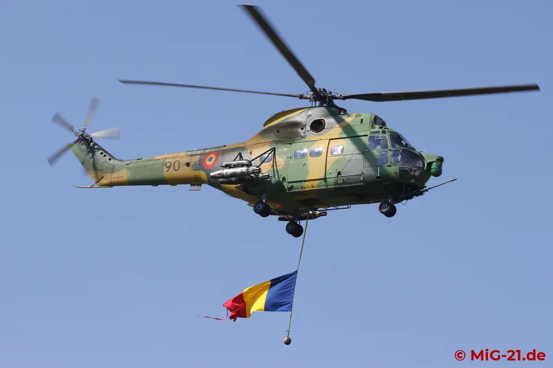 The start of the official programme was marked by an IAR 330 SOCAT carrying the Romanian flag, ...