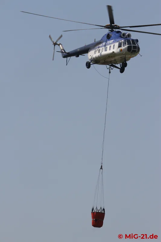 ... whose fire effects were then extinguished by a Mi-8 of the Ministry of the Interior.