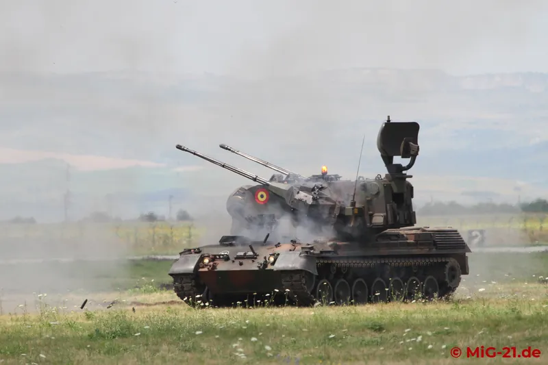 ... and the accompanying Gepard anti-aircraft tanks.