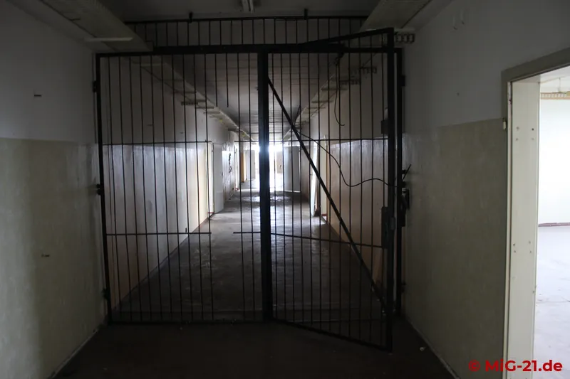 ... but the barred doors that once separated security areas are still there ...