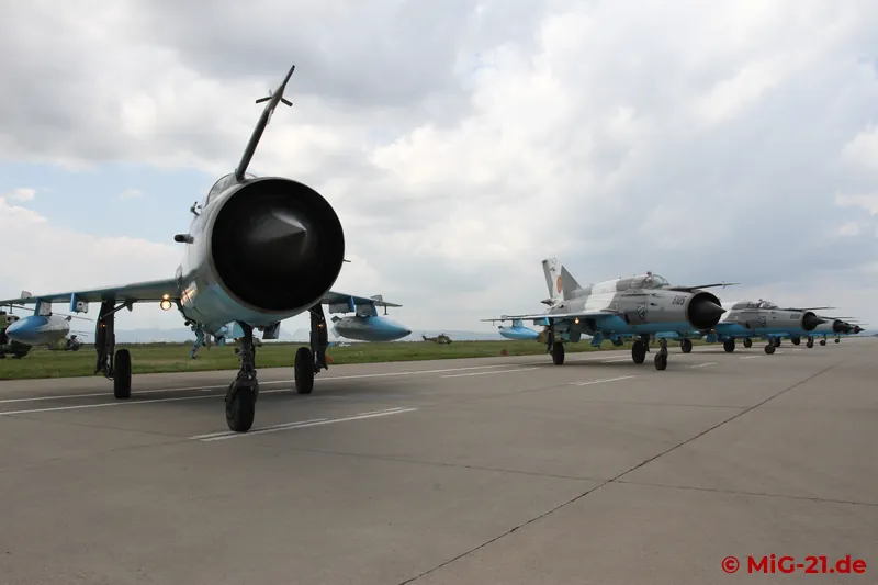 ... to the hangar apron, where they lined up in front of the public.