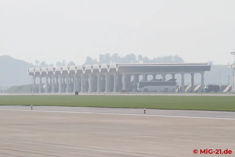 ... because they are under this weather shelter at the other end of the runway.