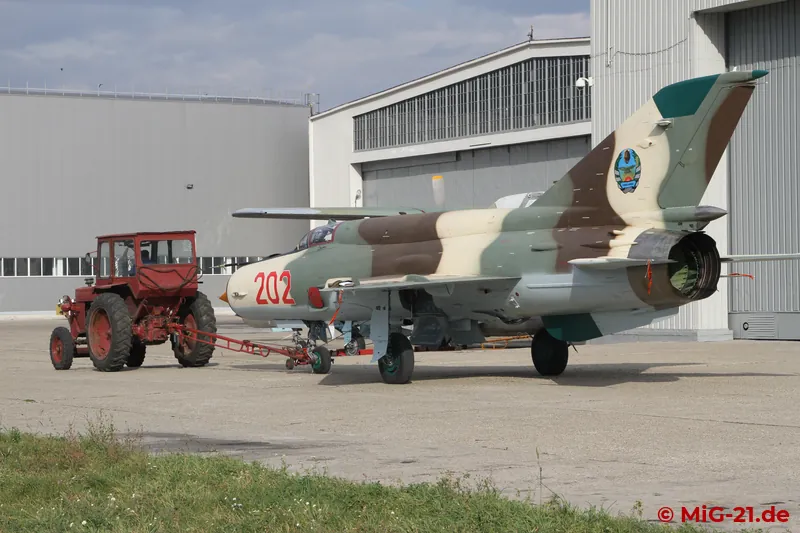 ... and was towed outside for a test flight during the visit.