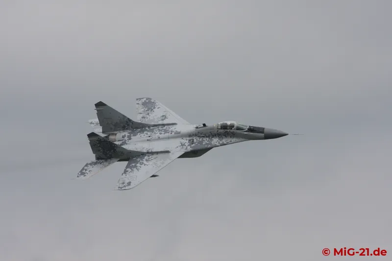 Slovakia sent MiG-29s in "digital" camouflage to Kecskemét.