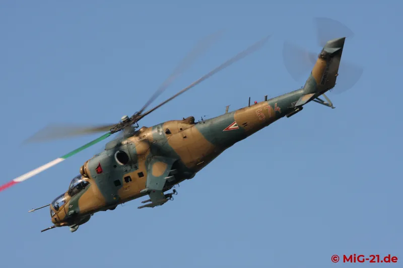 ... all current Hungarian types could be seen. Mi-8, Mi-24 (pictured) ...