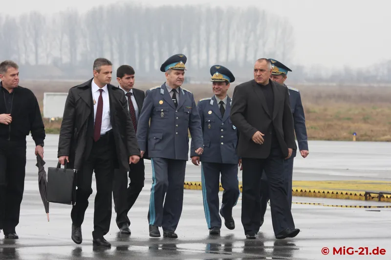 ... Prime Minister Boyko Borisov (front), accompanied here by Chief of the General Staff General Simeonov …