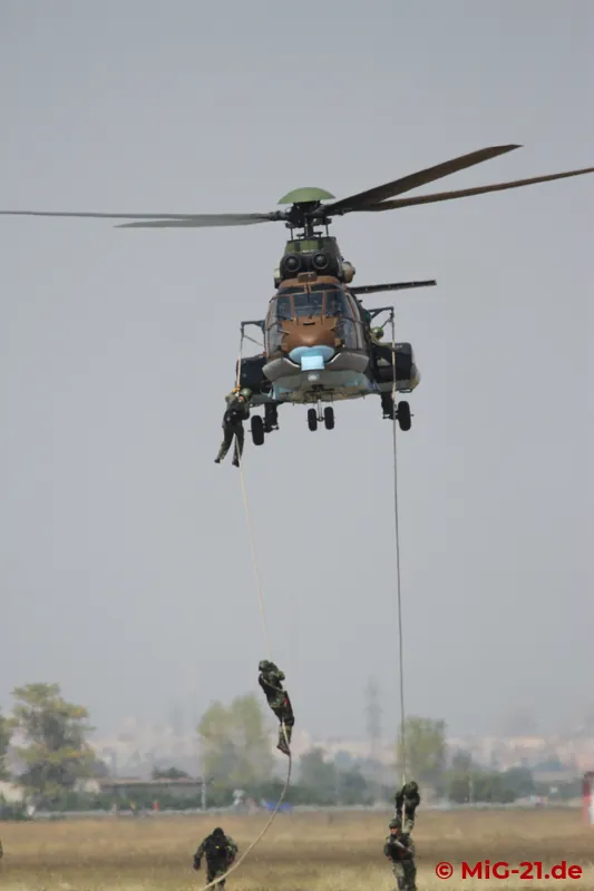 ... a Cougar drops members of a special forces unit.