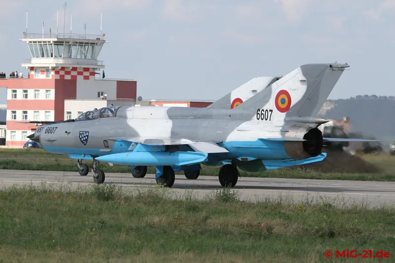 A total of eight aircraft took part in the display. The single-seat MiG-21 LanceR C taxied out in pairs, but …