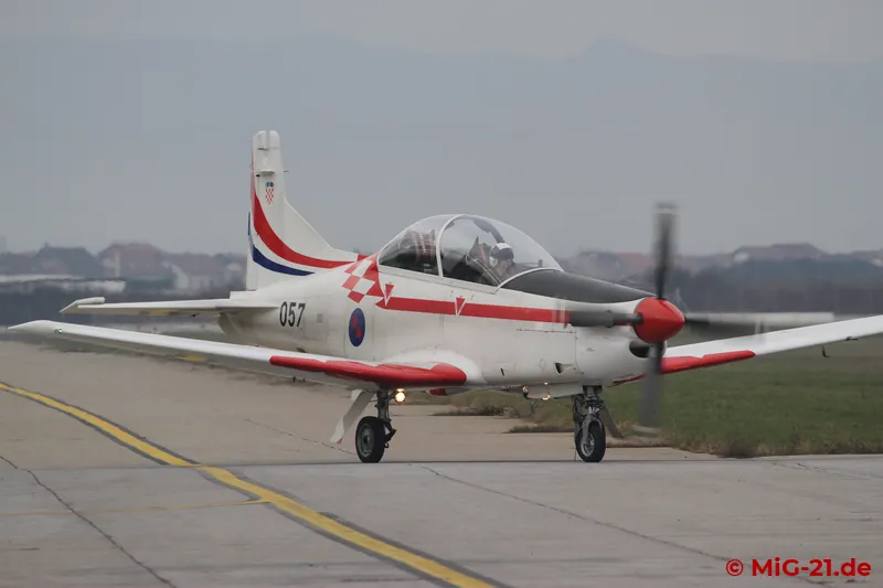 The flying programme was opened by a weak display by the Zlin, followed by the PC-9 (pictured), which did not …