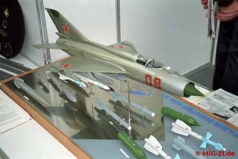 The MiG-21's presence was limited to models and brochures. An upgrade of a MiG-21PFM, as shown on this model, …