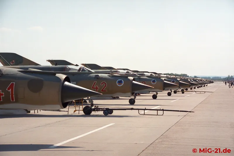 End-of-an-era atmosphere everywhere: the entire flightline is filled with MiG-21bis that have already been …